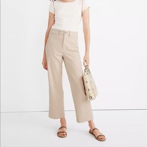 Madewell Gingham Wide Leg pants - size 29